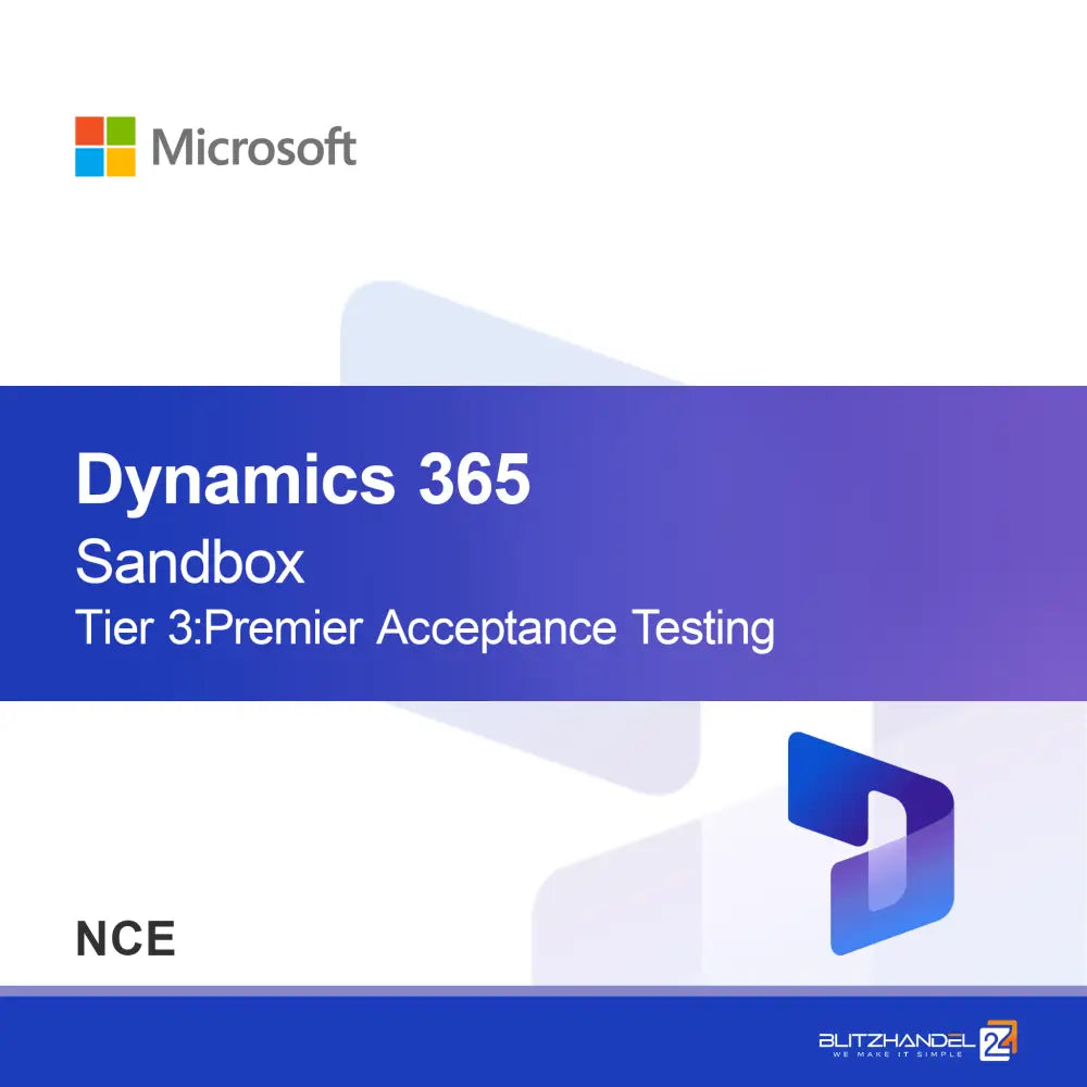 Dynamics 365 Operations - Sandbox Nível 3: Teste de Aceitação Premier
